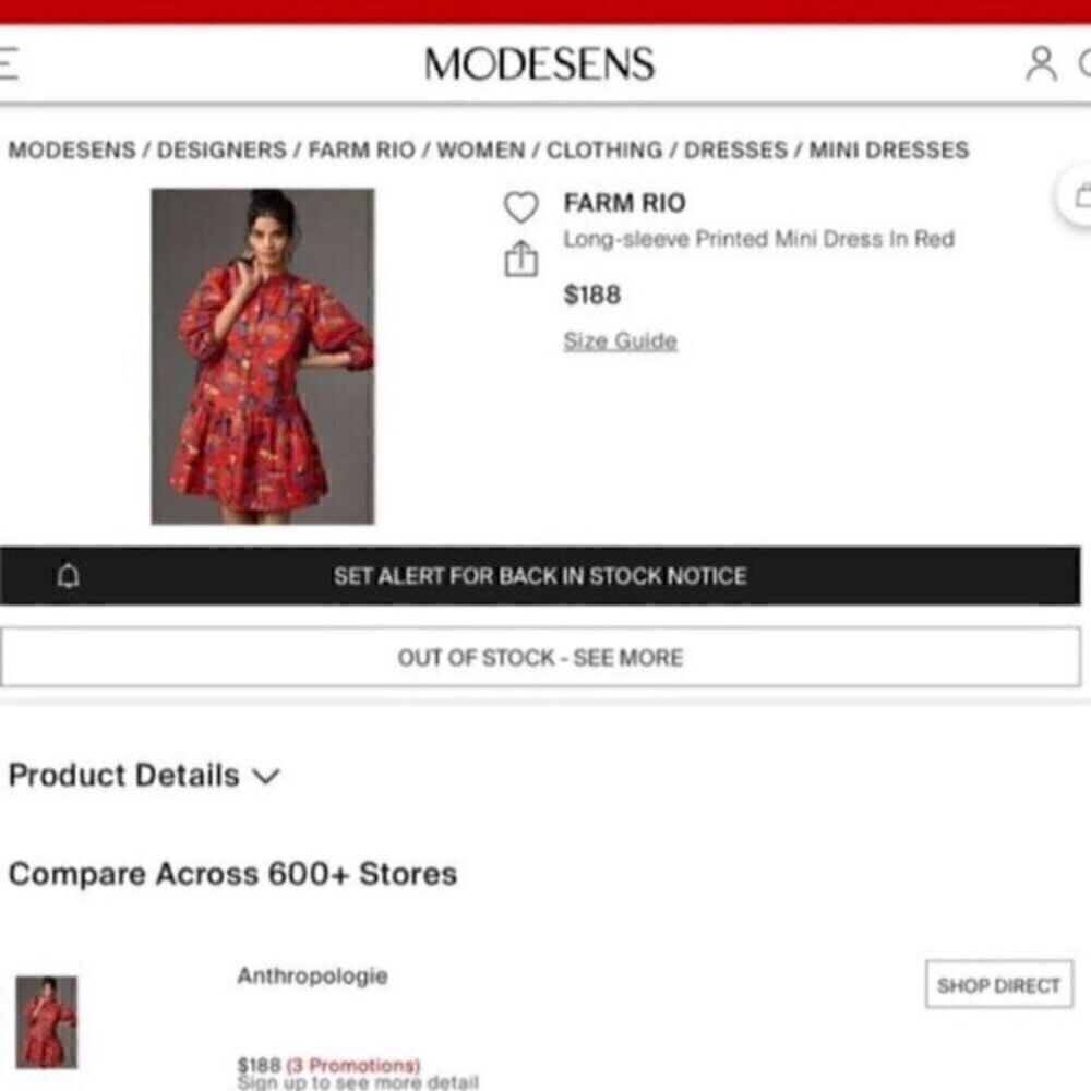 Red Animal Print Mushroom  Lantern Sleeve Mini Dress S - Picture 7 of 12